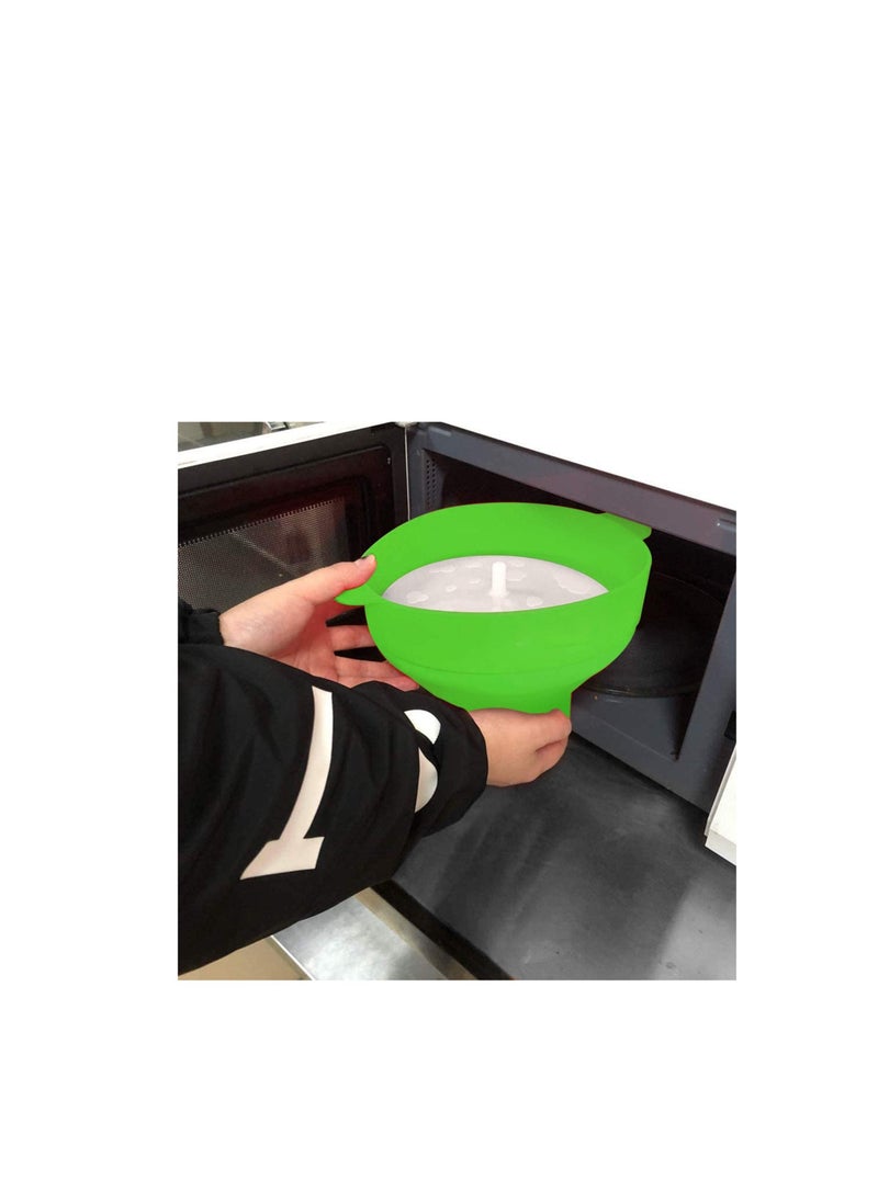 SYOSI Silicone Microwave Popcorn Popper with Lid for Home Microwave Popcorn Makers with Handles Collapsible Popcorn Bowl  - Image 2