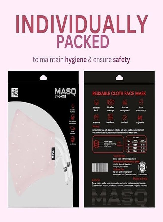 MASQ Embroidered 4-Layer Premium 100% Pure Cotton Cloth Mask, Anti-Pollution,Filteration Efficiency (BFE)>99%, Reusable & Adjustable, (Pack of 06) - Image 3