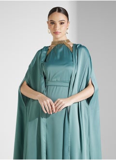 hayas closet Cape Sleeve Belted Dress  - Image 3