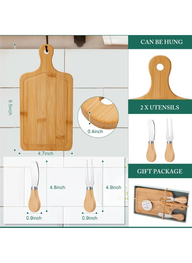 Bukela Bamboo Cheese Board Set, Portable Outdoor Cheese Board With Knife And Fork, Multi-Functional Food Serving Platter, Baptism Party Favors Cutting Board For Home Camping - Image 2