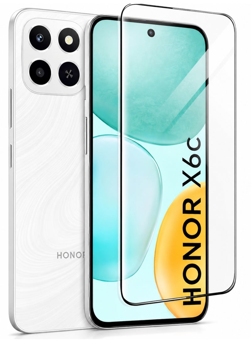Panda Premium 9H Tempered Glass Screen Protector for HONOR X6c - Full Coverage Frame Shield with Black Borders, Scratch-Resistant, with Prep Wipes Kit - Image 1