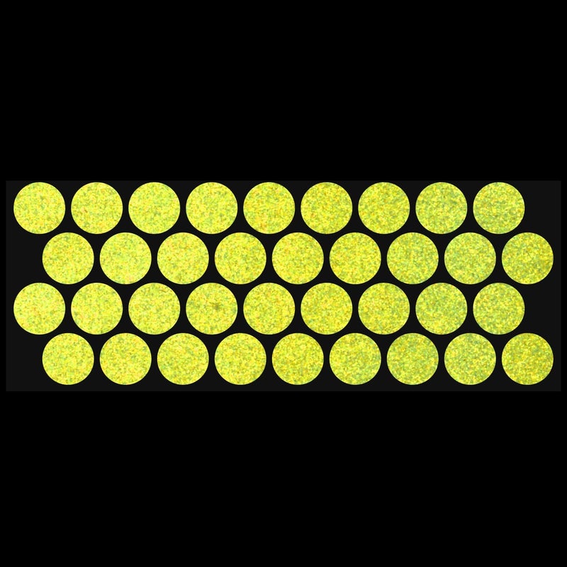 LiteMark Reflective Lemon Yellow 1 Inch Circle Sticker Decals for Helmets, Bicycles, Strollers, Wheelchairs and More - Pack of 36 - Image 2