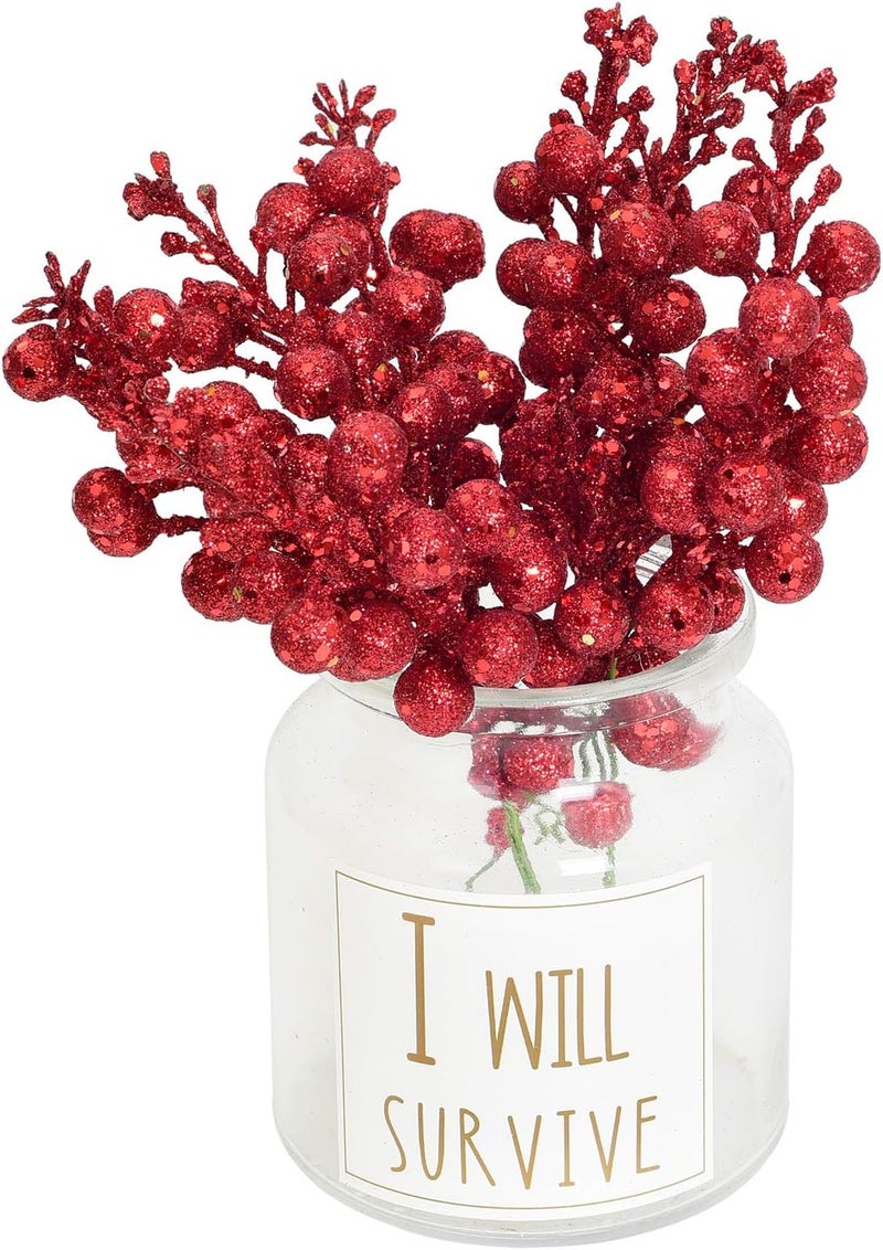 Lvydec 16pcs Christmas Glitter Berries Stems Clearance, 7.8" Artificial Christmas Picks for Christmas Tree Ornaments, DIY Xmas Wreath, Crafts, Holiday and Home Decor (Red) - Image 5