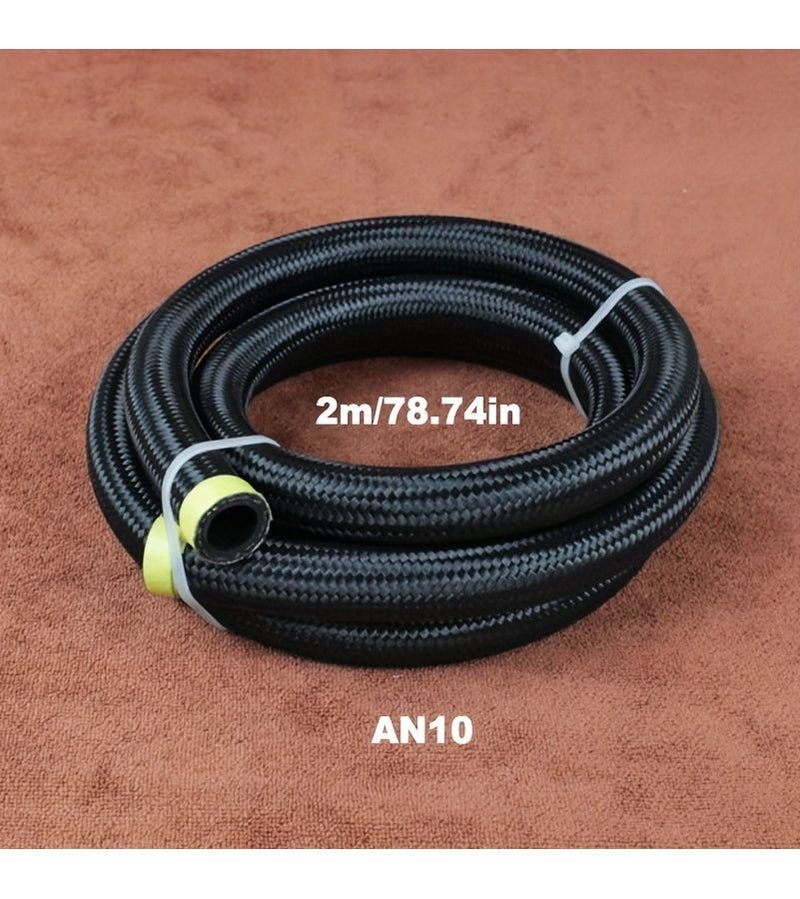 High Performance 2 Meters AN8 Red Nylon Braid Stainless Steel Rubber Fuel Line Hose for Car Modified - Image 1