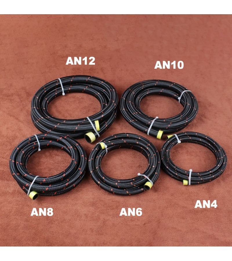 High Performance 2 Meters AN8 Red Nylon Braid Stainless Steel Rubber Fuel Line Hose for Car Modified - Image 2