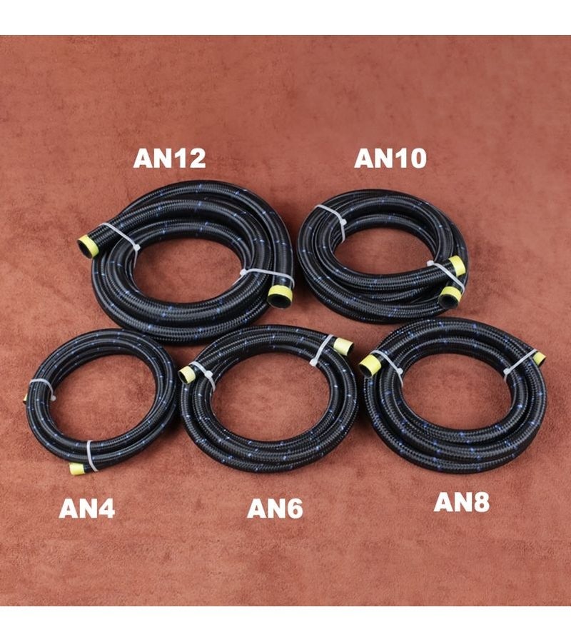 High Performance 2 Meters AN8 Red Nylon Braid Stainless Steel Rubber Fuel Line Hose for Car Modified - Image 3