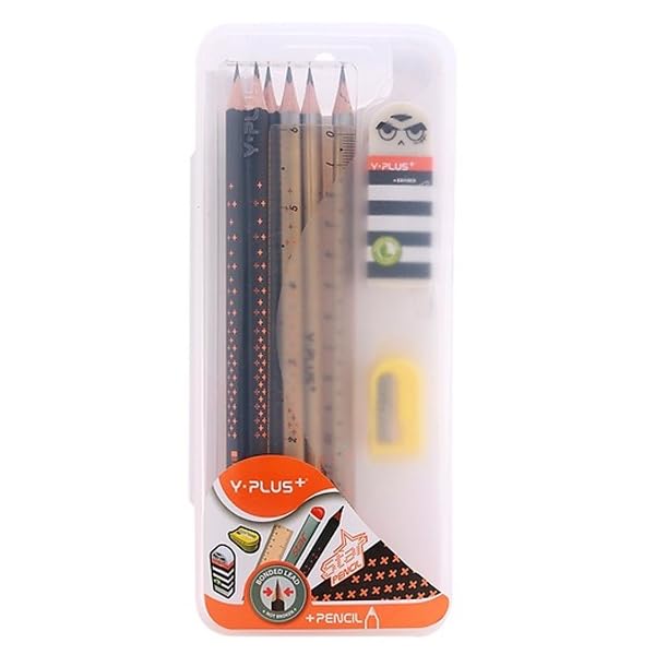 YPLUS Star Pencil PP Kit With Sharpner & Eraser - Image 2
