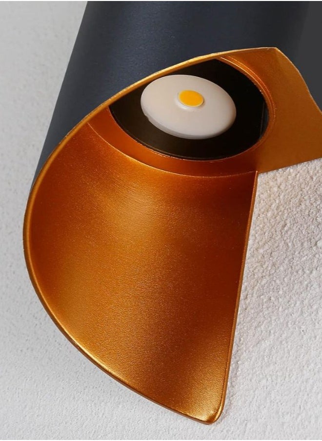 YATAI LIGHTING Modern LED Wall Light, 13W Black and Gold Curve Design, Waterproof and Dust-Proof, 3000K Warm Light, 10CM Width x 28CM Height, Ideal for Outdoor Spaces, Entryways, and Patios  - Image 3