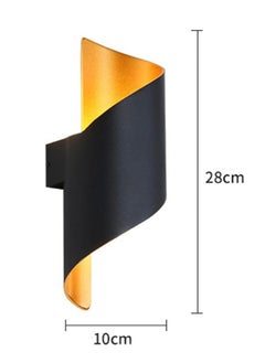 YATAI LIGHTING Modern LED Wall Light, 13W Black and Gold Curve Design, Waterproof and Dust-Proof, 3000K Warm Light, 10CM Width x 28CM Height, Ideal for Outdoor Spaces, Entryways, and Patios  - Image 4