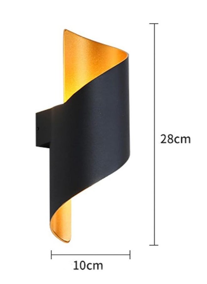 YATAI LIGHTING Modern LED Wall Light, 13W Black and Gold Curve Design, Waterproof and Dust-Proof, 3000K Warm Light, 10CM Width x 28CM Height, Ideal for Outdoor Spaces, Entryways, and Patios  - Image 4