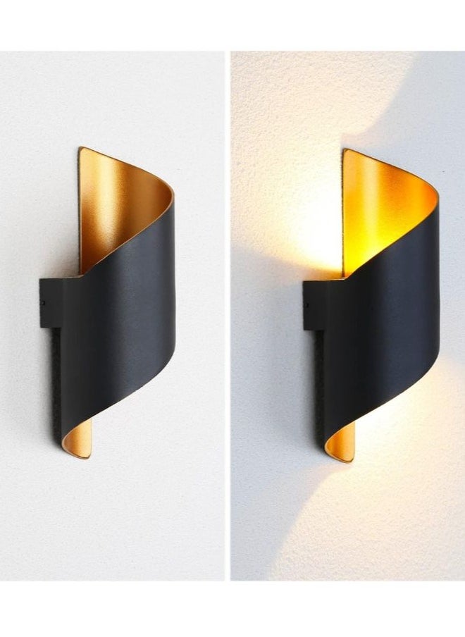 YATAI LIGHTING Modern LED Wall Light, 13W Black and Gold Curve Design, Waterproof and Dust-Proof, 3000K Warm Light, 10CM Width x 28CM Height, Ideal for Outdoor Spaces, Entryways, and Patios  - Image 5