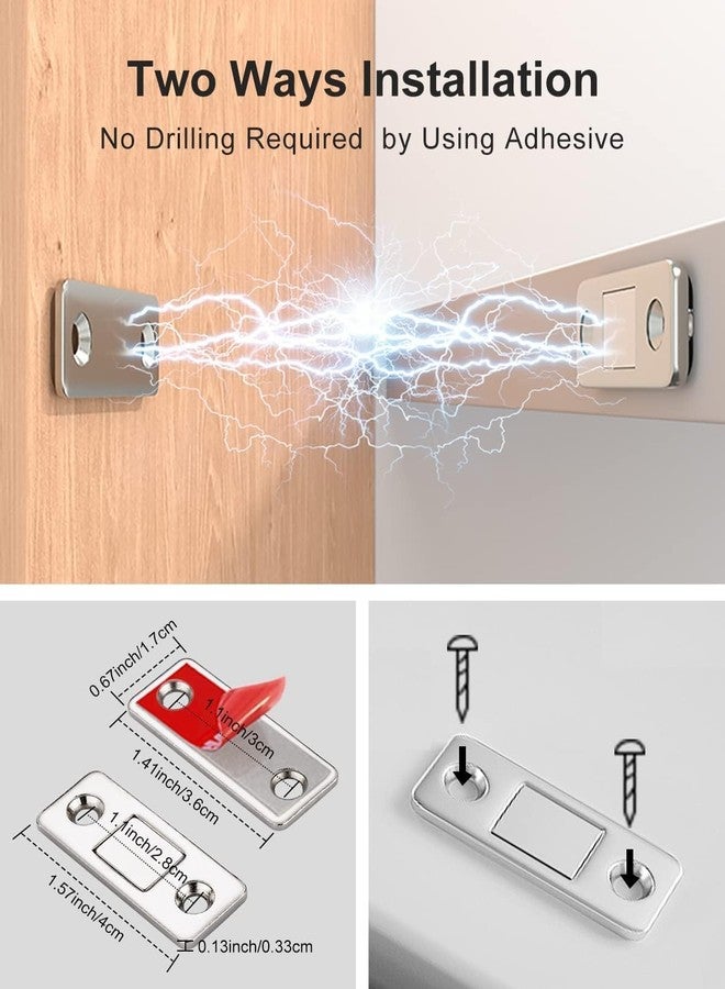 Boniry Cabinet Door Magnets Self Adhesive | Cabinet Magnetic Catch with Strong Adhesive & Screws, Door Magnets to Hold Door Furniture Safety Latches for Kitchen Cupboard Closet & Sliding Door (8) - Image 5