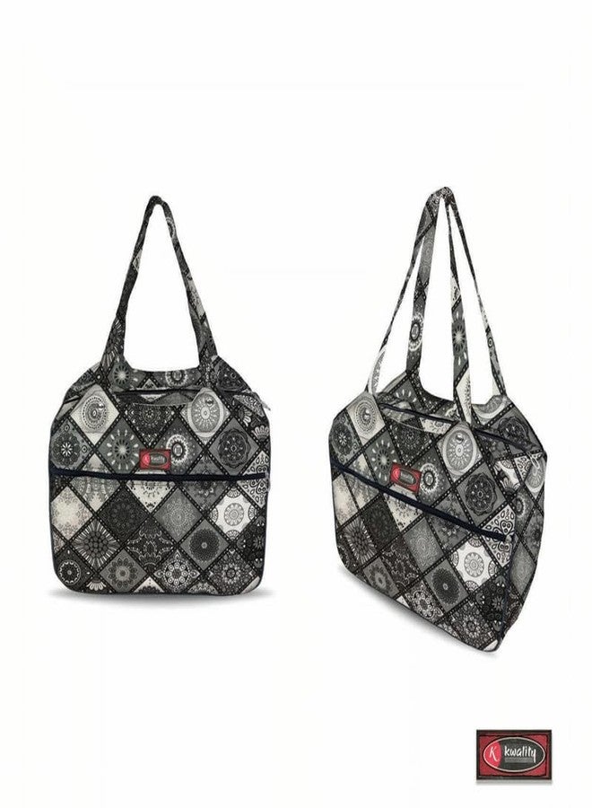 Temoli Tote Bags For Women Girls Handbag Zipper Large Capacity Fashion Bag for College Office,Rangoli & Black,4 Pcs - Image 4