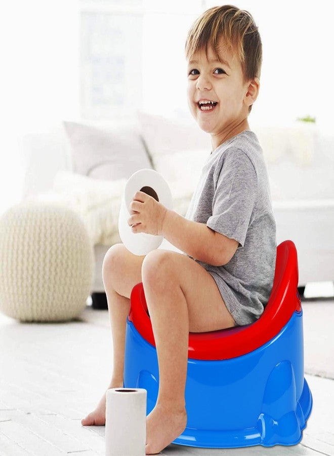 Zerya Apple Potty Toilet Trainer Seat with Removable Bowl And Closing Lid and High Back Support for 6-18 Month Toddler Boys Girls (Blue & Red) - Image 3