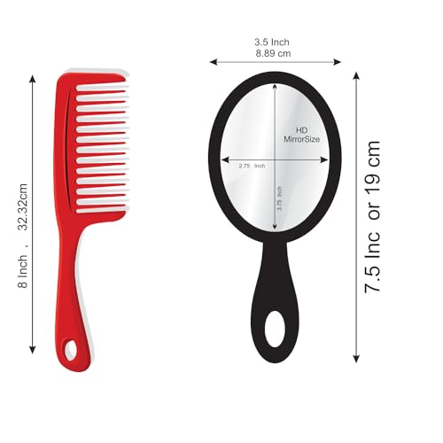 Creative Arts n Frames 9x19 cm Oval Hand Mirror with Handle for Cosmetic Shaving Make Up Bathroom Salon Barber Travel and Indoor Use (Classy Black Small 3.5 X 7.5 inch Handheld Pocket Mirror) - Image 4