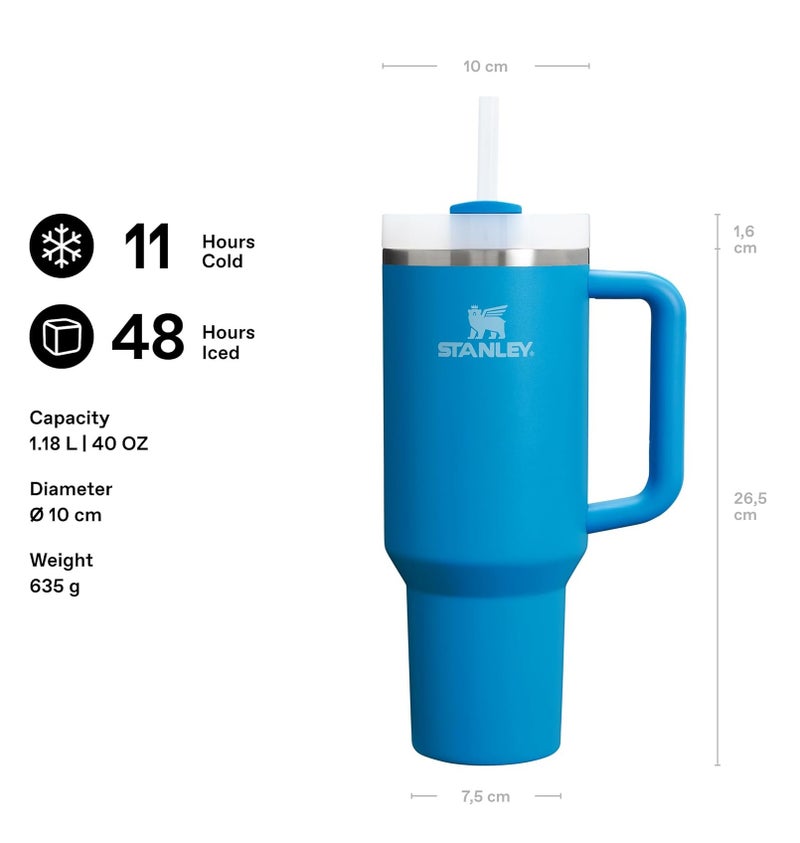 Stanley Quencher H2.0 FlowState Stainless Steel Vacuum Insulated Bottle, with Lid and Straw, ideal for water, iced tea, coffee, smoothies, and more, 40 ounces - Image 3