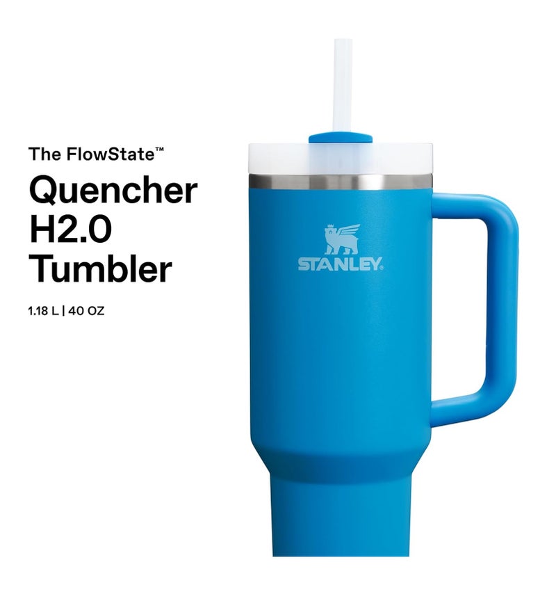 Stanley Quencher H2.0 FlowState Stainless Steel Vacuum Insulated Bottle, with Lid and Straw, ideal for water, iced tea, coffee, smoothies, and more, 40 ounces - Image 2