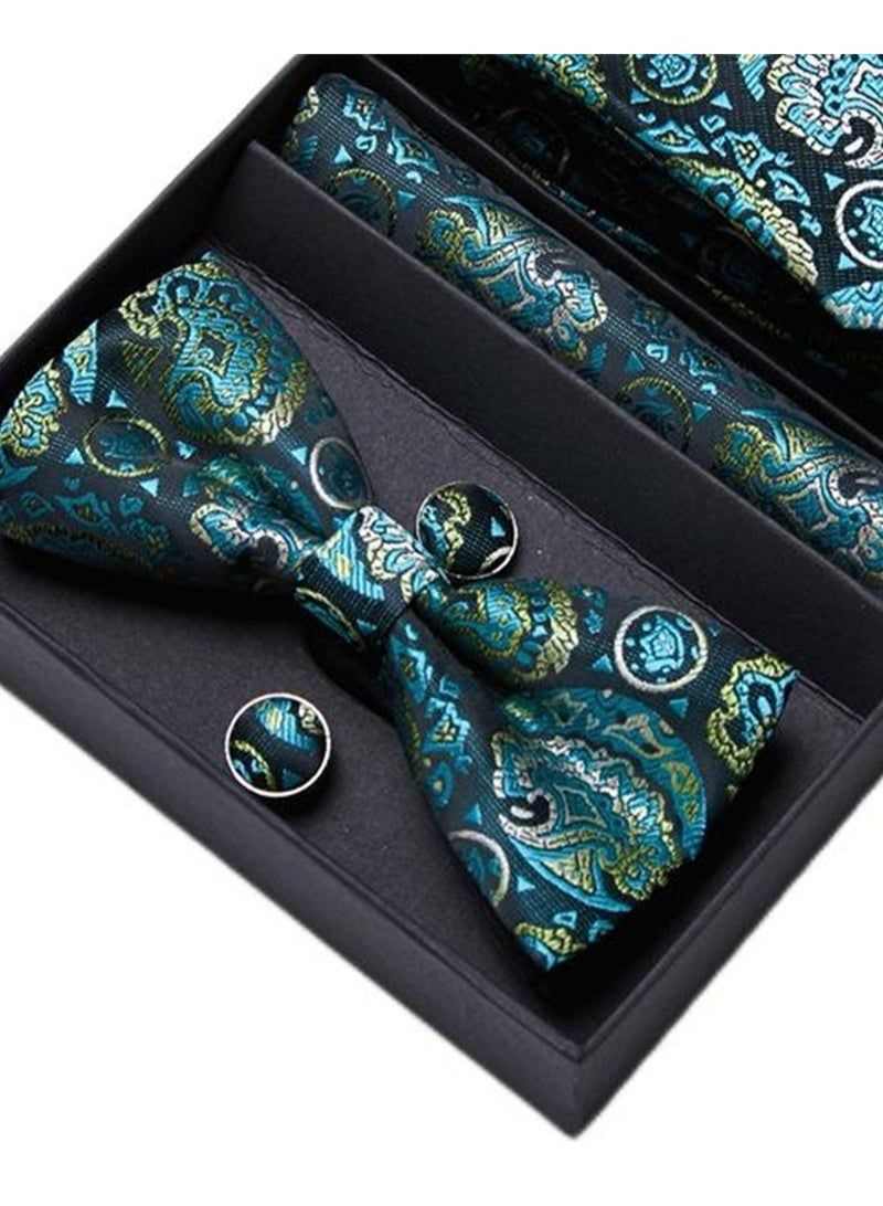 5 pcs high-end tie for men business professional formal tie bow tie cufflinks square scarf fashion accessories gift box  - Image 3