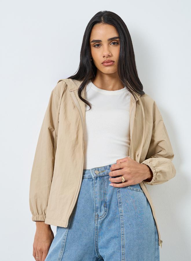 ستايلي جاكيت مقاوم للرياح بتفاصيل سحاب - Image 2