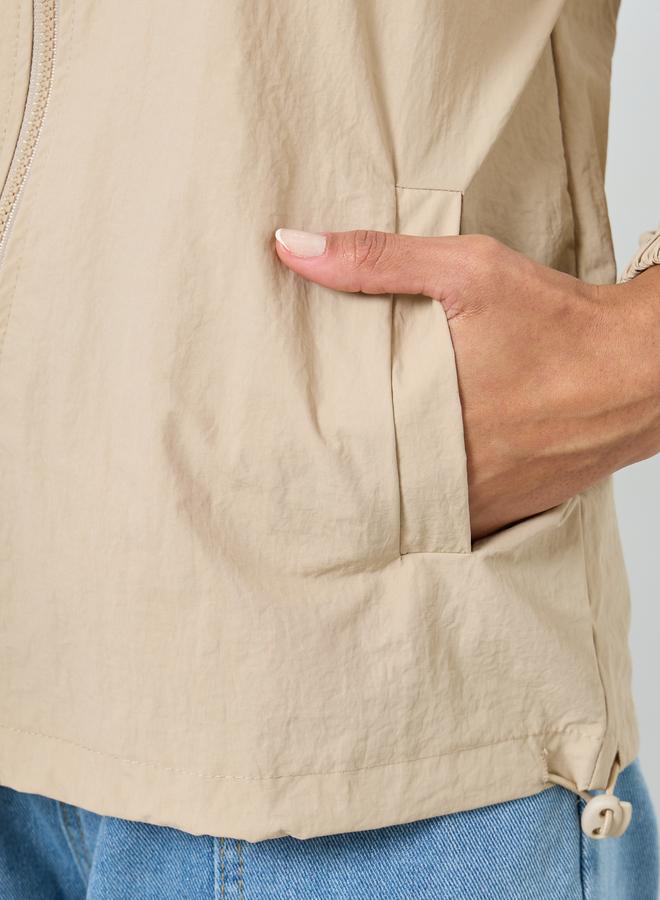 ستايلي جاكيت مقاوم للرياح بتفاصيل سحاب - Image 3