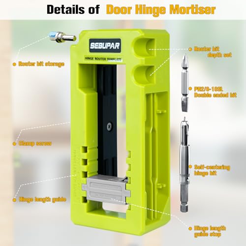 Sebupar Door Hinge & Door Latch Installation Kit, Door Hinge Mortiser Template, Door Latch for Accurate Chiseling and Scoring, Door Lock Installation Kit, Easy to Set Up and Use - Image 3