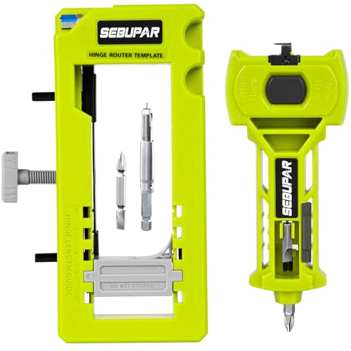 Sebupar Door Hinge & Door Latch Installation Kit, Door Hinge Mortiser Template, Door Latch for Accurate Chiseling and Scoring, Door Lock Installation Kit, Easy to Set Up and Use - Image 1