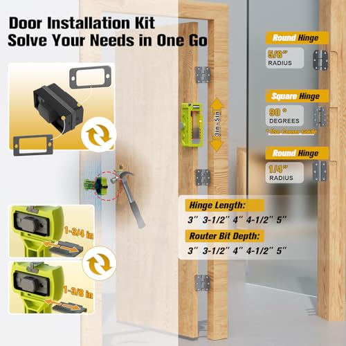 Sebupar Door Hinge & Door Latch Installation Kit, Door Hinge Mortiser Template, Door Latch for Accurate Chiseling and Scoring, Door Lock Installation Kit, Easy to Set Up and Use - Image 4