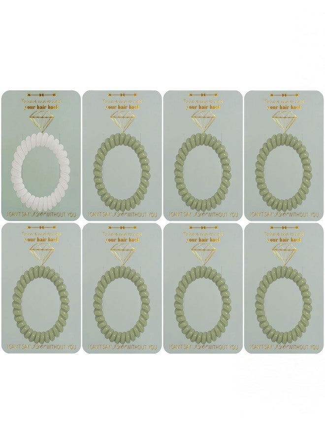Cctvrtv Bridesmaid Proposal Gifts Set of 8 Spiral Hair Ties with Proposal Card Hair Ties No Damage, Creaseless Ponytail Holders for Thick & Thin Hair Phone Cord Coils Ideal Gifts for Women - Image 1