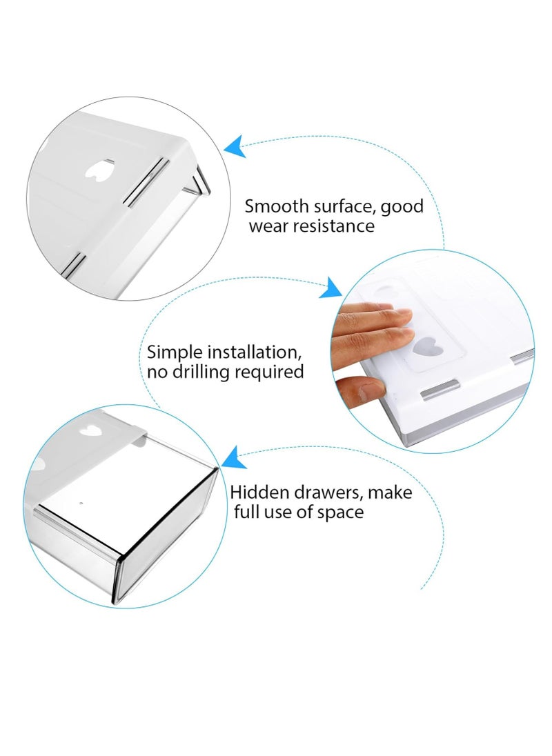 Generic - 1pc Under Desk Drawers, Self-Adhesive Pop-up Hidden Under Table Desk Drawer Storage, Clear Multipurpose Under Desk Drawer Organizer for Home Office School Supplies Arts & Crafts Storage - Image 1