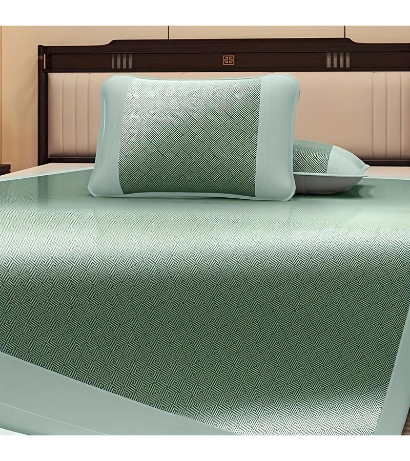 1pc Solid Color Minimalist Cooling Mat Comfortable Skin Friendly Single Mat Blue 35.43x78.74 Inch Suitable For Dormitory Bedroom Tatami Summer - Image 2
