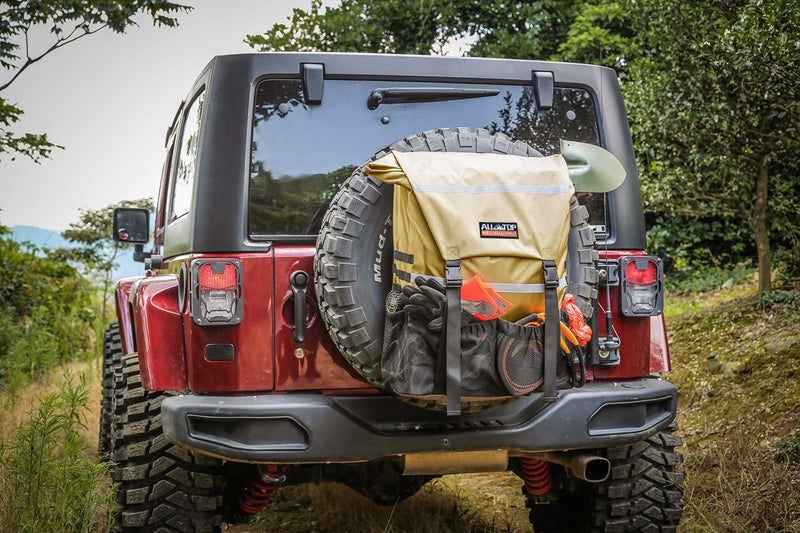 ALL-TOP Spare Tire Trash Bag, Heavy Duty Truck Tailgate Trash Bag, Cargo Storage Bag for Jeep, Truck, SUV or Car, Fit up to 40'' Tire (Gobi Tan) - Image 5