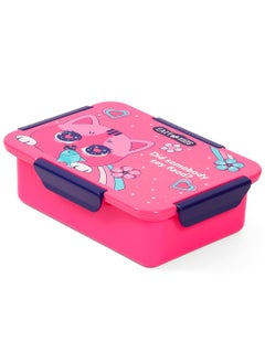 Eazy Kids صندوق غداء بنتو قابل للتحويل بمساحة 1 و2 و3 و4 أقسام على شكل قطة - وردي 850 مل  - Image 1