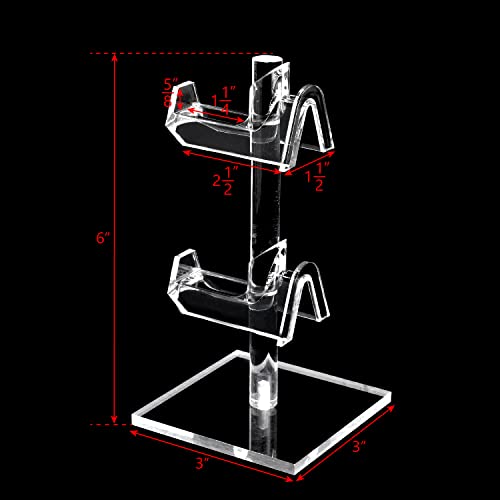 MOOCA 2 Piece Set Premium Acrylic Eyewear Display Stand, Sunglasses Rack, Glasses Organizer, Sunglasses Holder, Optical Frame Stand, Ski Goggles Display, 2 Frames for Each Holder - Image 2