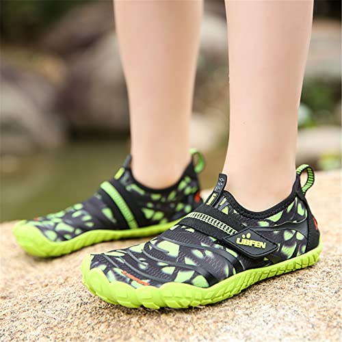UBFEN Water Shoes for Kids Boys Girls Aqua Socks Barefoot Beach Sports Swim Pool Quick Dry Lightweight Toddler Little Big Kid A Green 13 Little Kid - Image 5