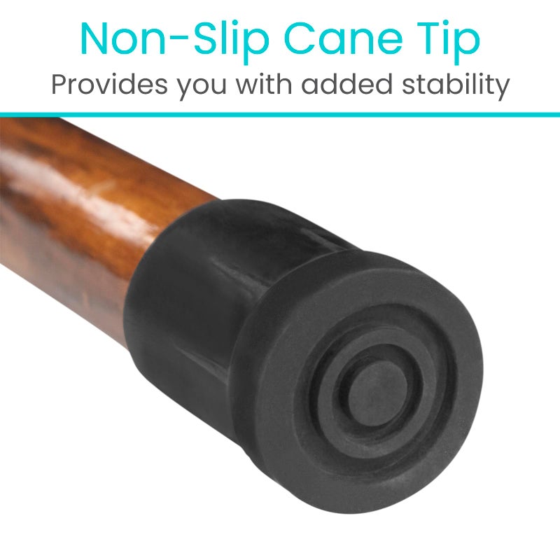 Vive Wooden Walking Stick for Hiking - Handcrafted, Waterproof with Leather Wrist Strap - Wood Staff for Balance, Women, Men, Seniors - Non-Slip Tip for Safety & Support - Image 5