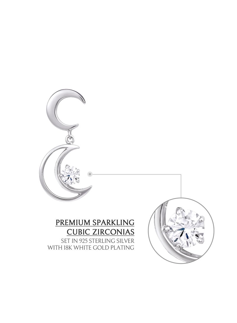 AWNL Twin Moon Revelation Earrings for Women – Sterling Silver Elegance Adorned with White Zirconia, Middle East Exclusive Collection - Image 5