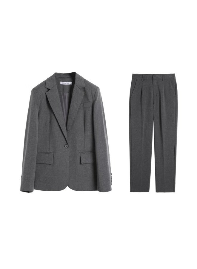 Lady Bird Miss Bird Women's Professional Suit Small Size Workwear College Student Interview Business Suit Black Top And Pants M - Image 4