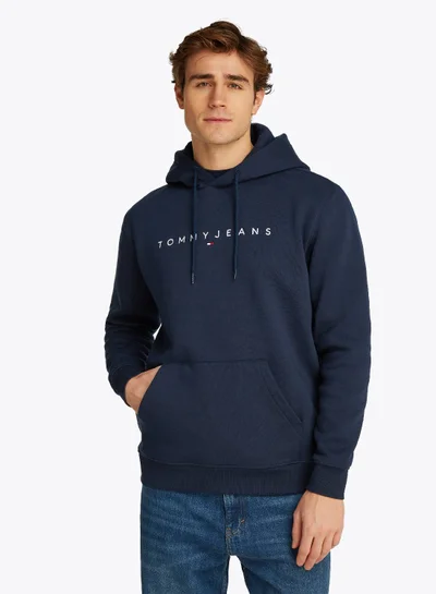 TOMMY JEANS Linear Logo Embroidery Kangaroo Pocket Hoody