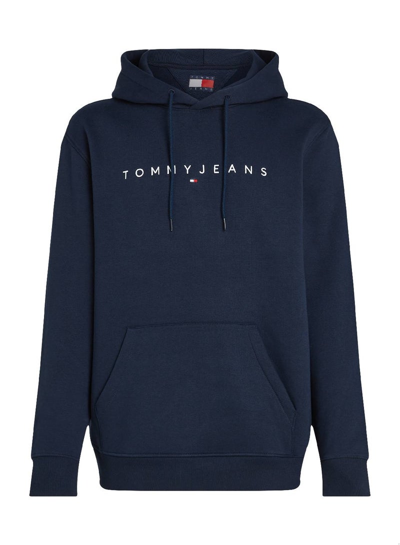 تومي جينز هودي بجيب أمامي كبير مطرز بالشعار - Image 5
