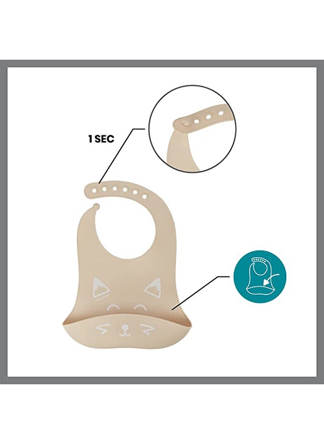 babymoov - 3 - Pieces Silicone Bowl, Spoon And Bib Weaning Set In Peach, Bpa - Free, Bowl With Suction Base, Ergonomic Spoon, Adjustable Bib - Image 1