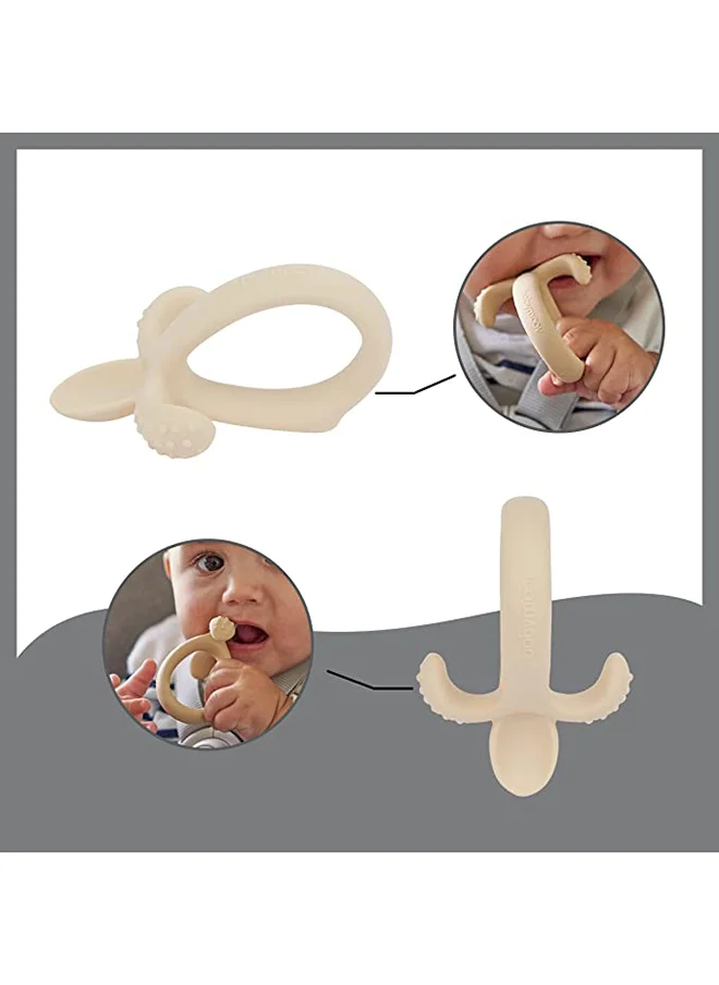 babymoov 3 - Pieces Silicone Bowl, Spoon And Bib Weaning Set In Peach, Bpa - Free, Bowl With Suction Base, Ergonomic Spoon, Adjustable Bib