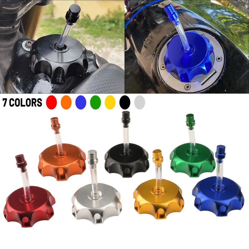 CNC Aluminum Racing Gas Tank Cap With Vent Cap For ATV Dirt Bike Motorcycles Universal 50mm Silvery - Image 1