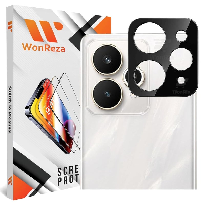 WonReza ® حزمة 1 - واقي زجاج الكاميرا الخلفية لـ Realme 15 Pro 5G [3D بريميوم] واقي زجاج الكاميرا (أسود) - Image 1
