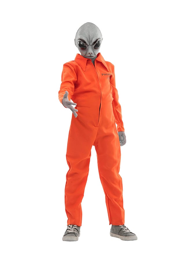 Ghoulish - Kids Area 51 Alien Prisoner Costume With Mask. Size: 8-10 Years. - Image 1
