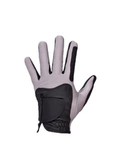 Thoraya Golf Left Hand Glove Polyester High Elasticity Breathable Washable Single Golf Glove for Men Women Black Grey L  - Image 1