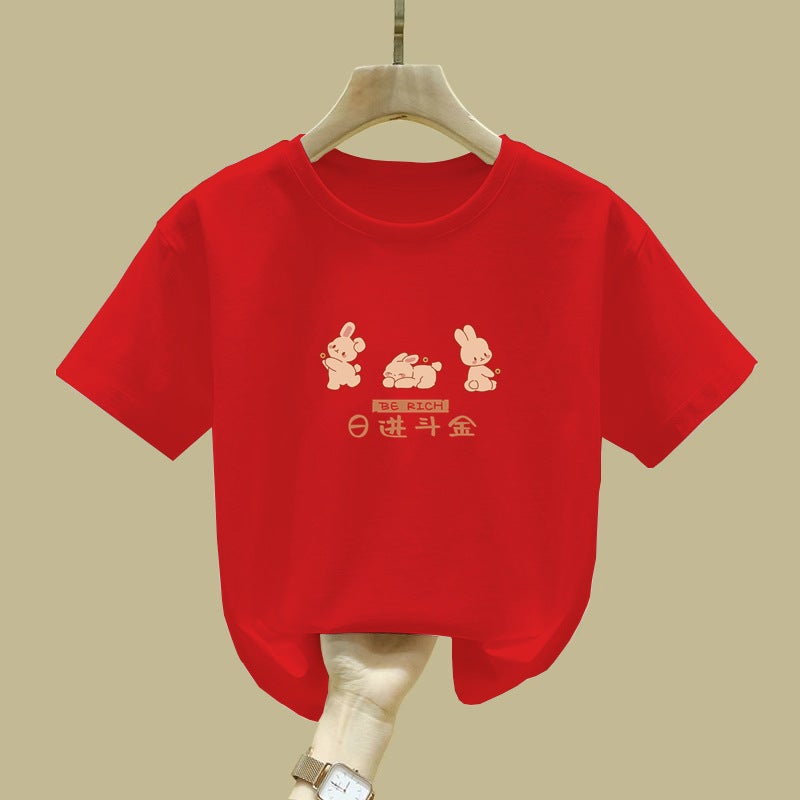 2245# Children'S Cotton T-Shirt Summer Short Sleeve Fashion Cuhk Boys And Girls Children'S Jacket Children'S Clothing - Image 1