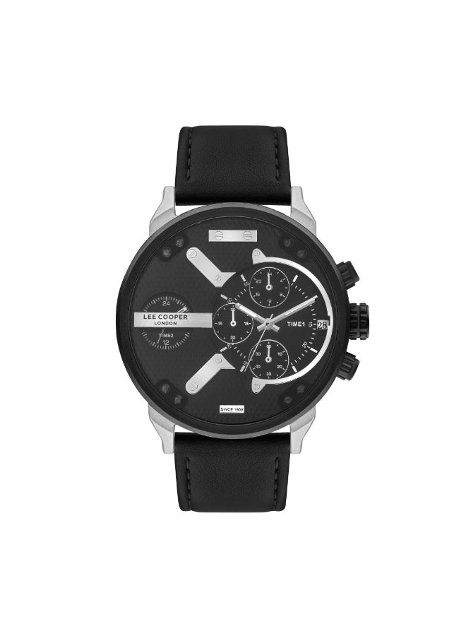Lee Cooper - Men's Quartz Movement Watch Multi Function Display and Leather Strap - LC07491.351, Black - Image 1