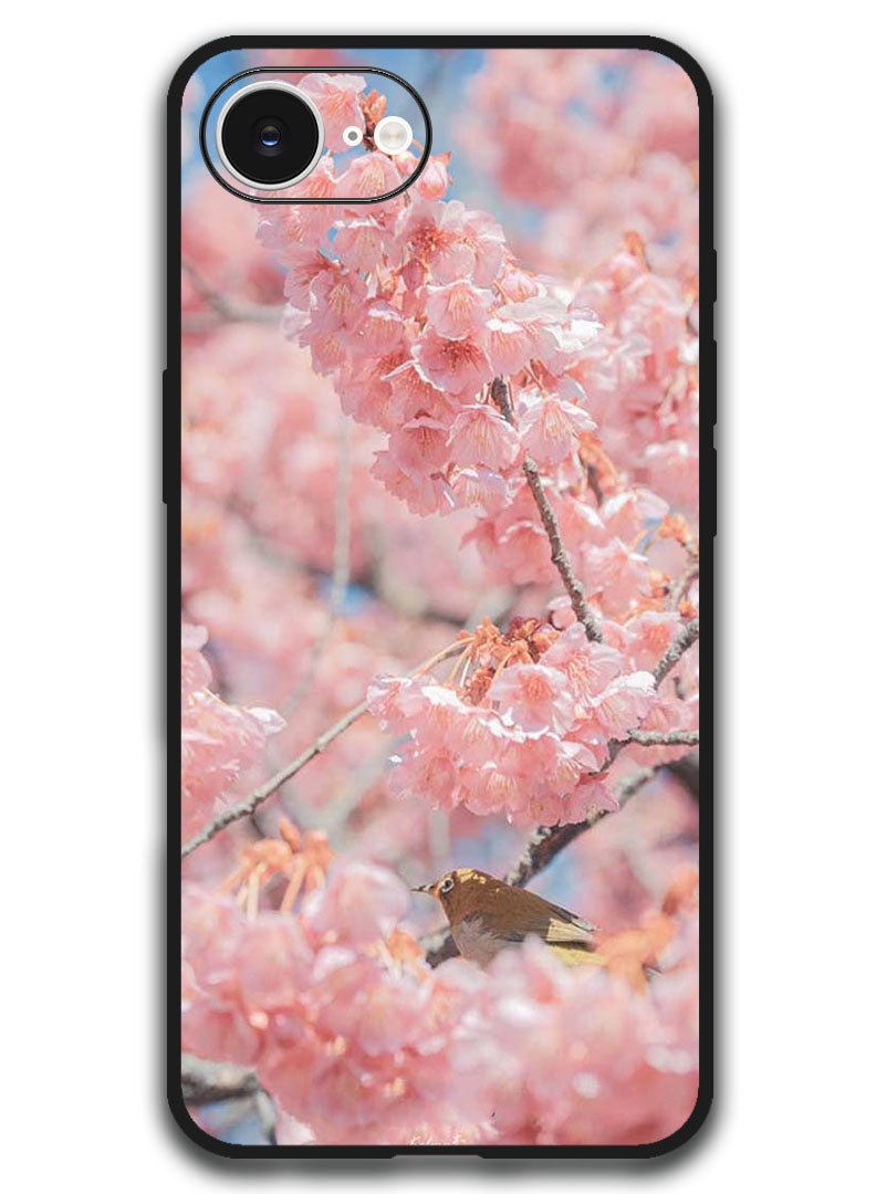 Theodor Case Compatible with Apple iPhone 17e / 16e 6.1 Inch Protection Shockproof Bumper Cover - Pink flowers - Image 1