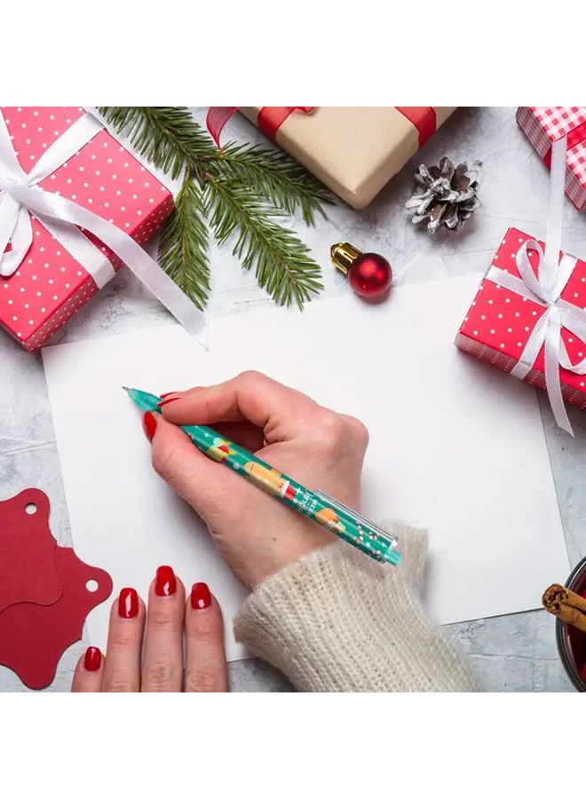 36 Randomly Patterned Christmas Ballpoint Pens Retractable Gel Ink Holiday Party Gifts - Image 3