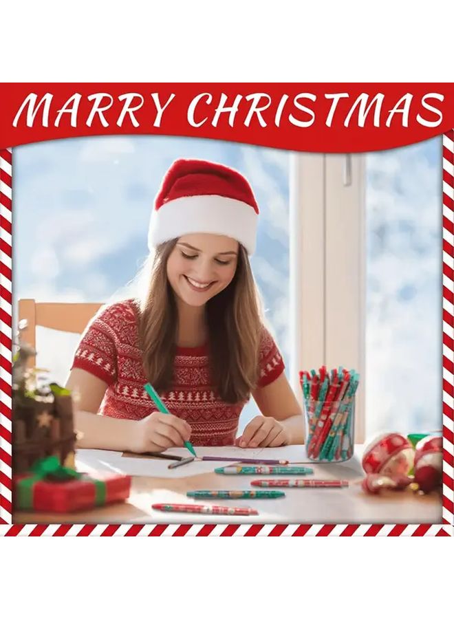 36 Randomly Patterned Christmas Ballpoint Pens Retractable Gel Ink Holiday Party Gifts - Image 4